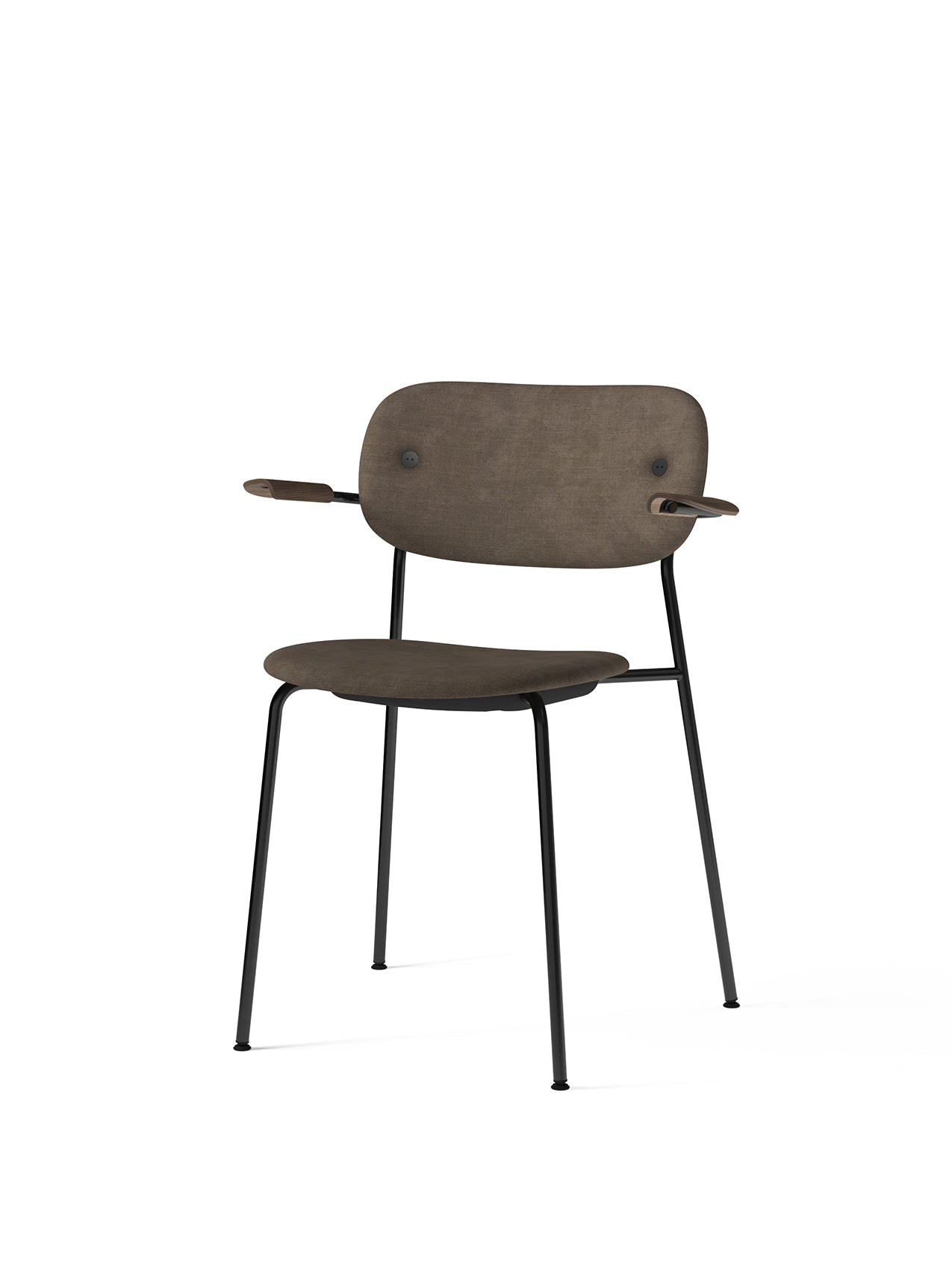 Co Dining Chair, fully upholstered with armrest, Black