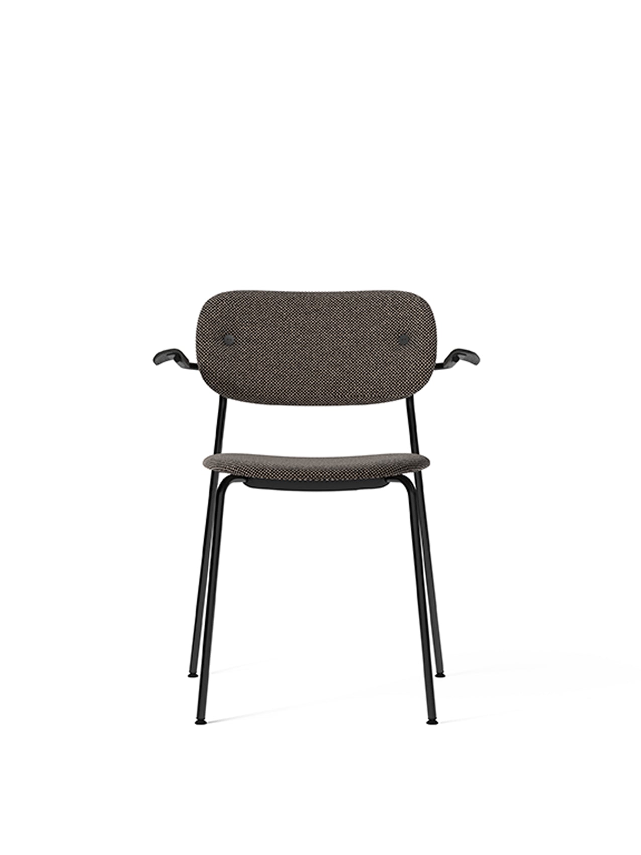 Co Dining Chair, fully upholstered with armrest, Black