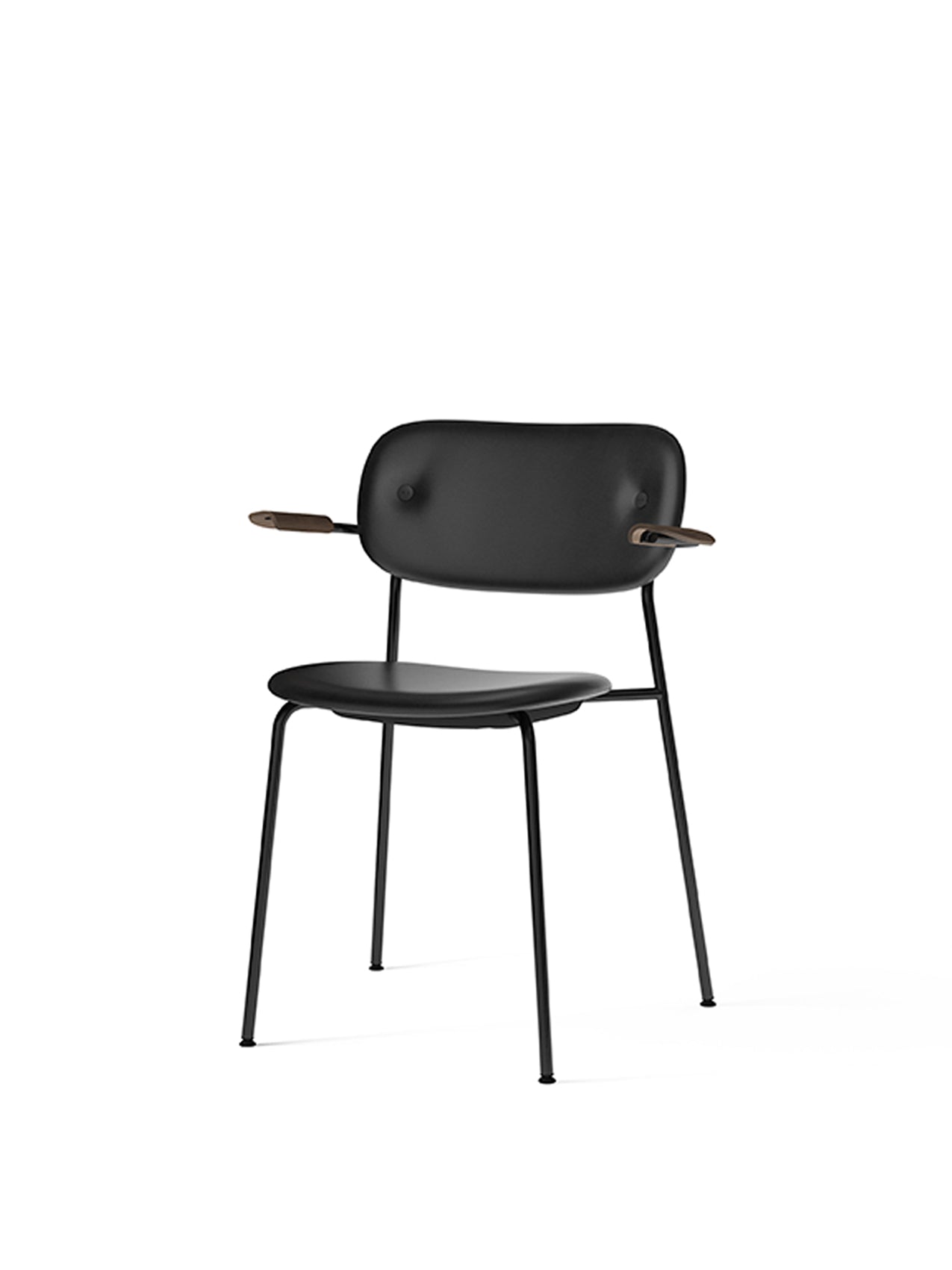 Co Dining Chair, fully upholstered with armrest, Black