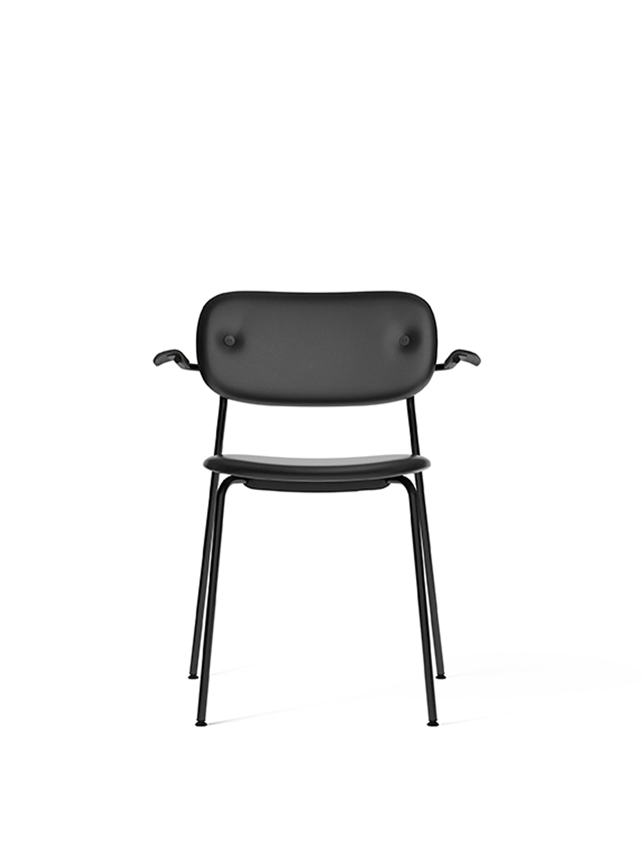 Co Dining Chair, fully upholstered with armrest, Black