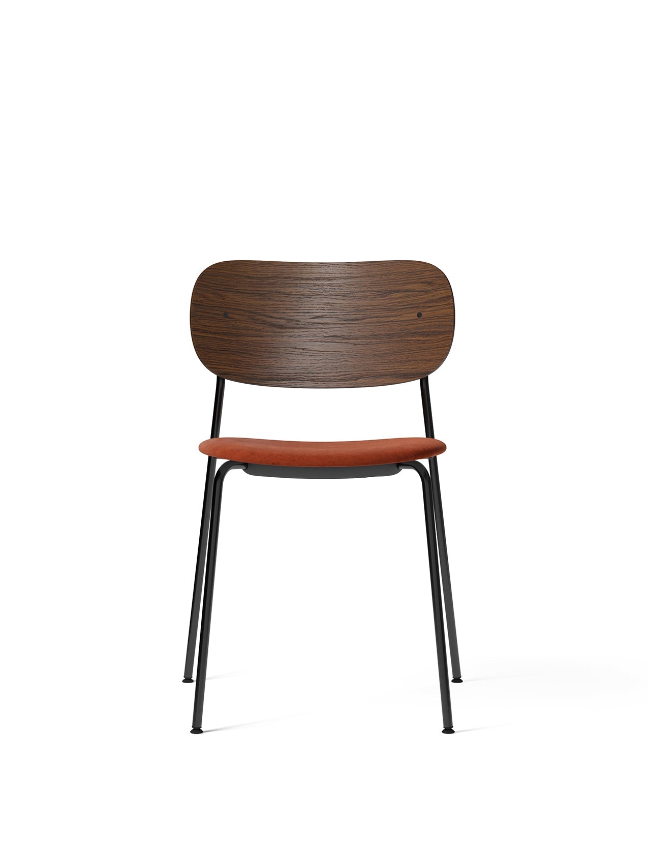 Co Dining Chair, upholstered seat, Black Frame
