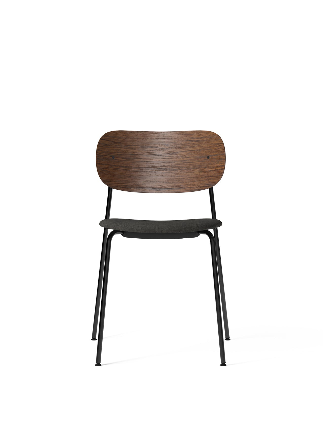 Co Dining Chair, upholstered seat, Black Frame