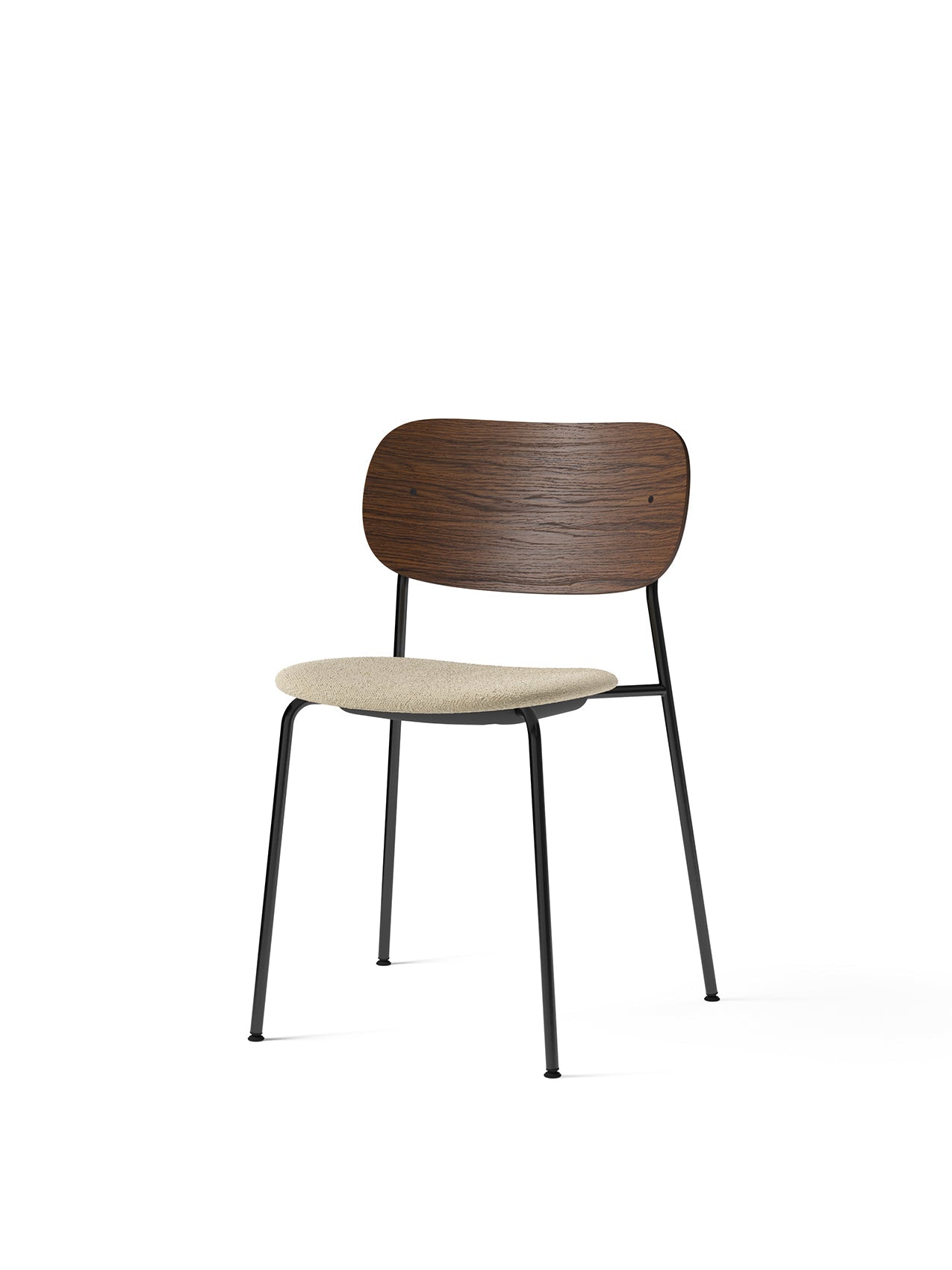Co Dining Chair, upholstered seat, Black Frame