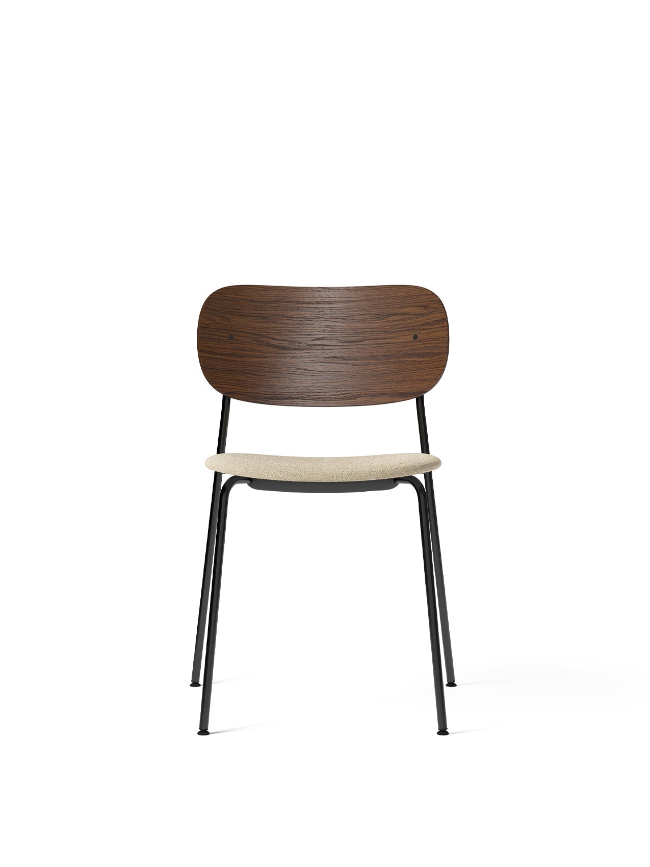 Co Dining Chair, upholstered seat, Black Frame