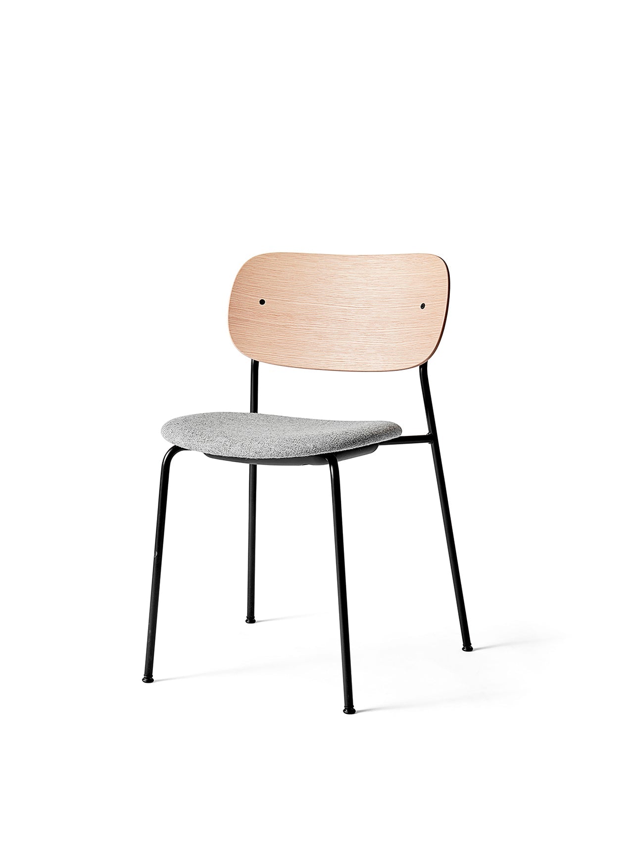 Co Dining Chair, upholstered seat, Black Frame