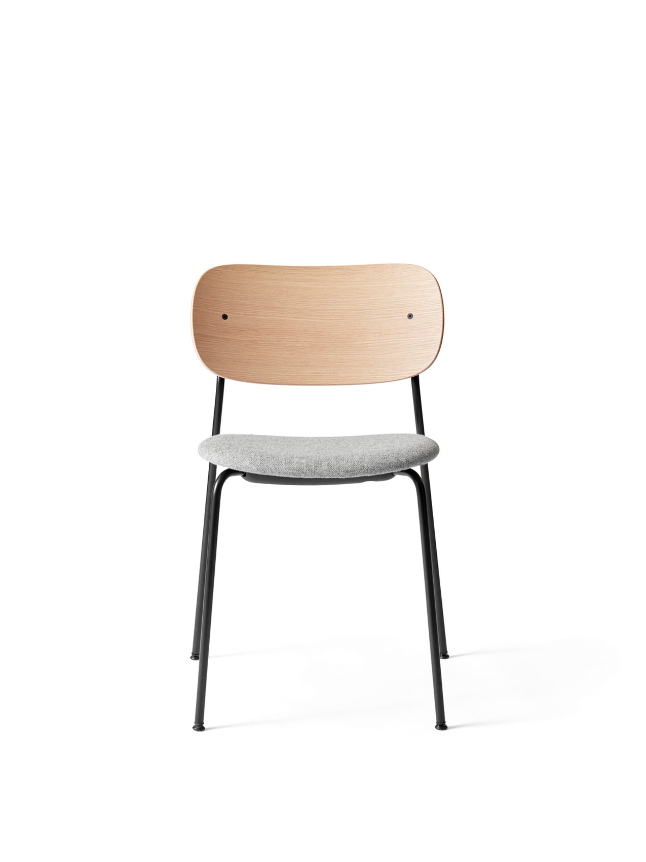 Co Dining Chair, upholstered seat, Black Frame