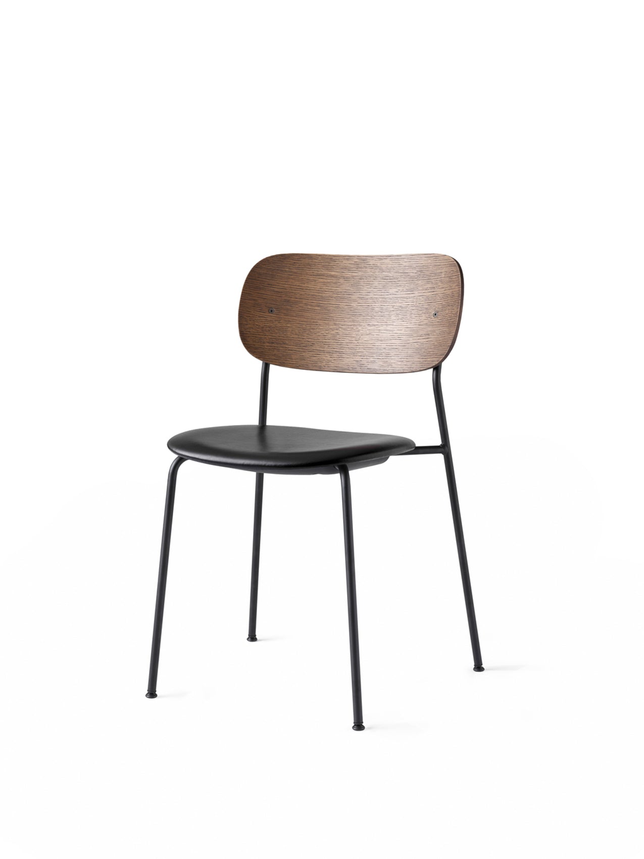 Co Dining Chair, upholstered seat, Black Frame