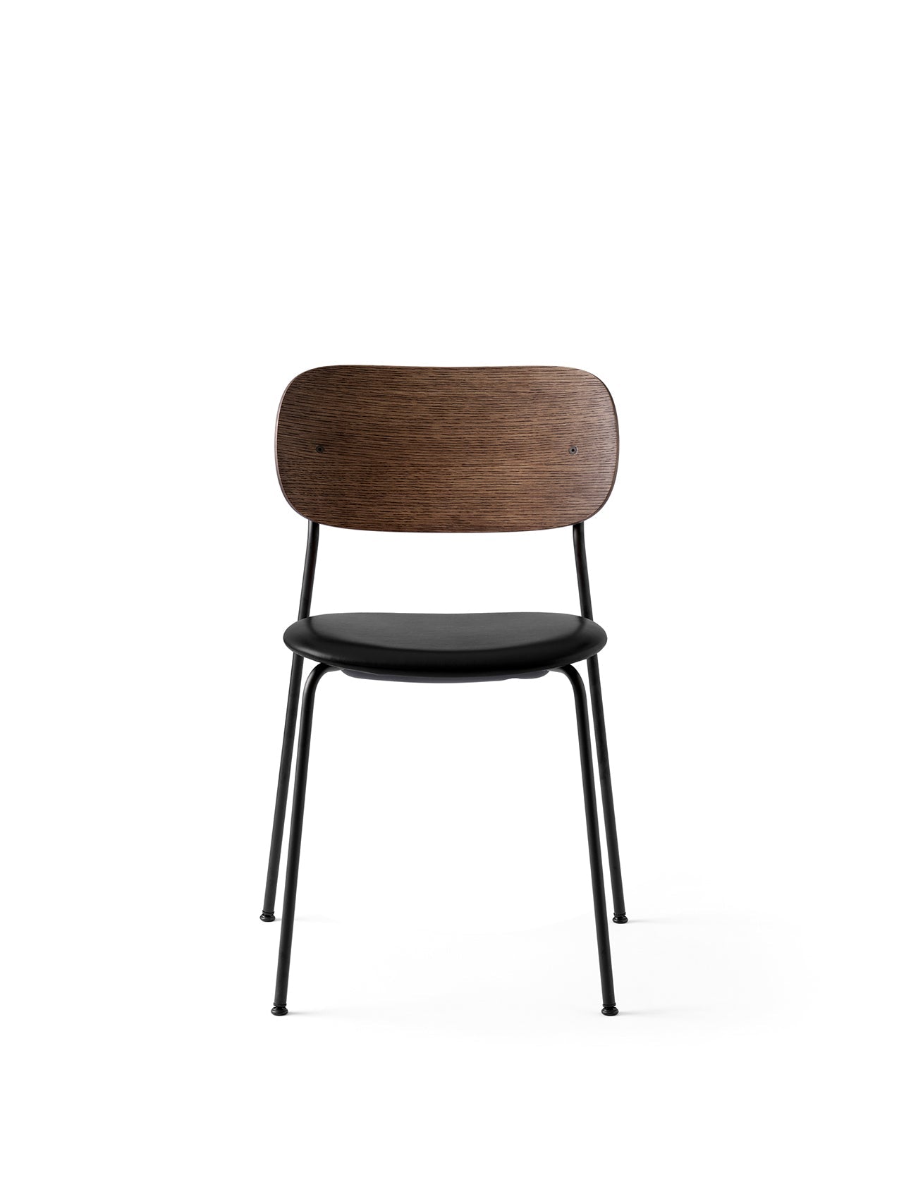 Co Dining Chair, upholstered seat, Black Frame