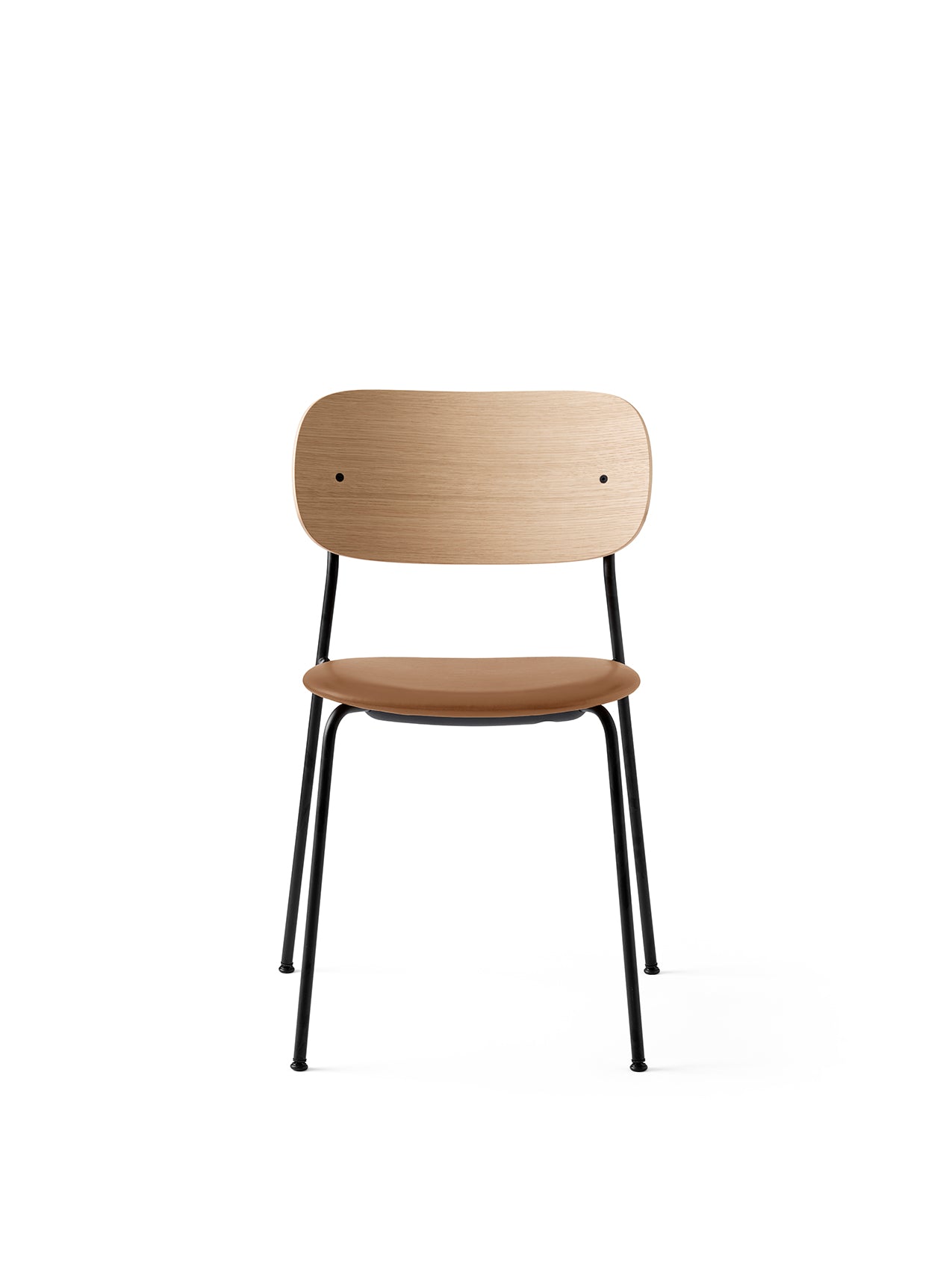 Co Dining Chair, upholstered seat, Black Frame