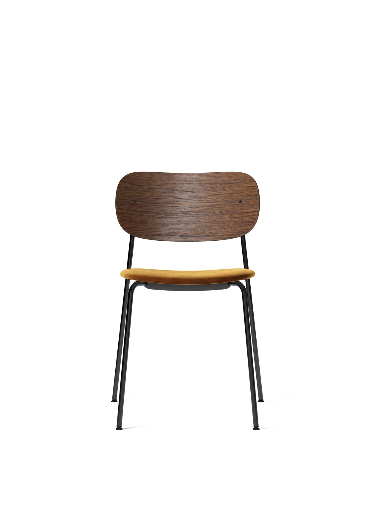 Co Dining Chair, upholstered seat, Black Frame
