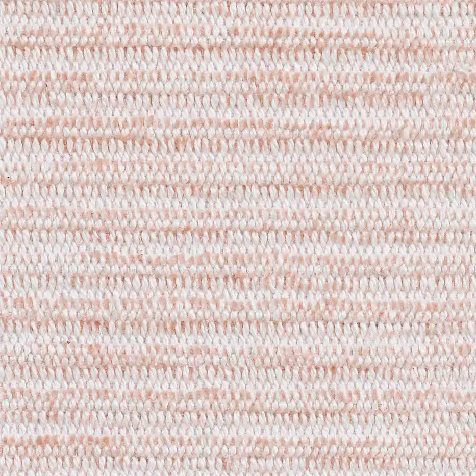 A close-up of Parcot 36 fabric, showcasing its horizontal ribbed weave and soft texture in a mix of light pink and cream.