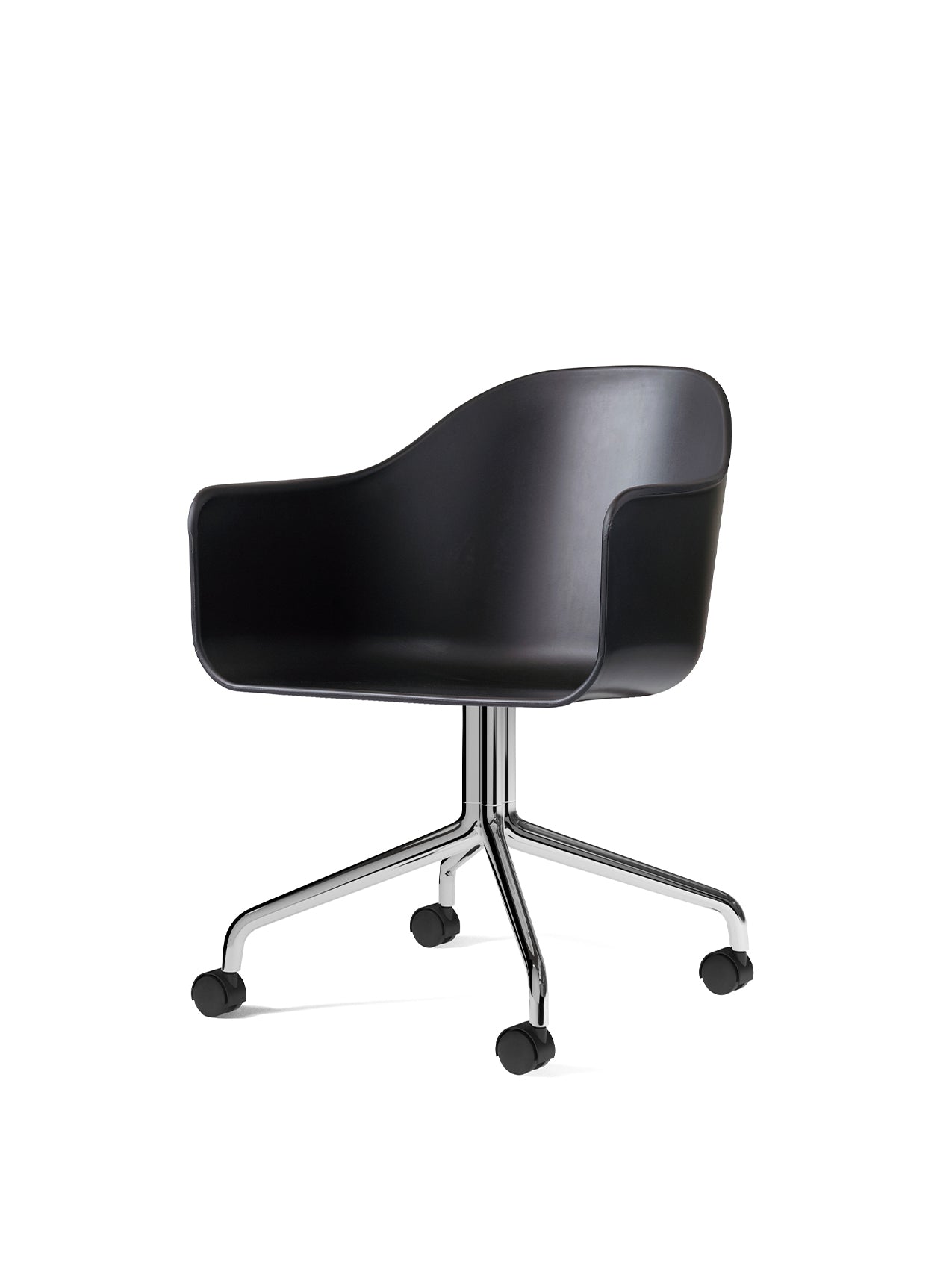 Harbour Dining Chair, Chrome Star Base, w/Casters, Plastic