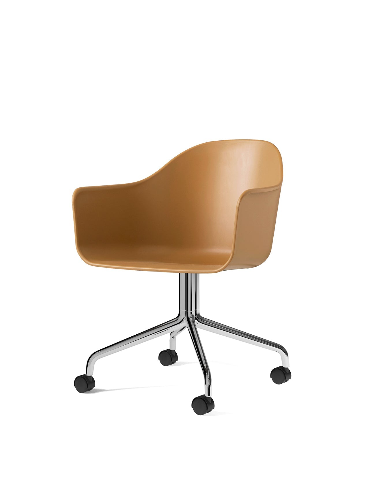 Harbour Dining Chair, Chrome Star Base, w/Casters, Plastic