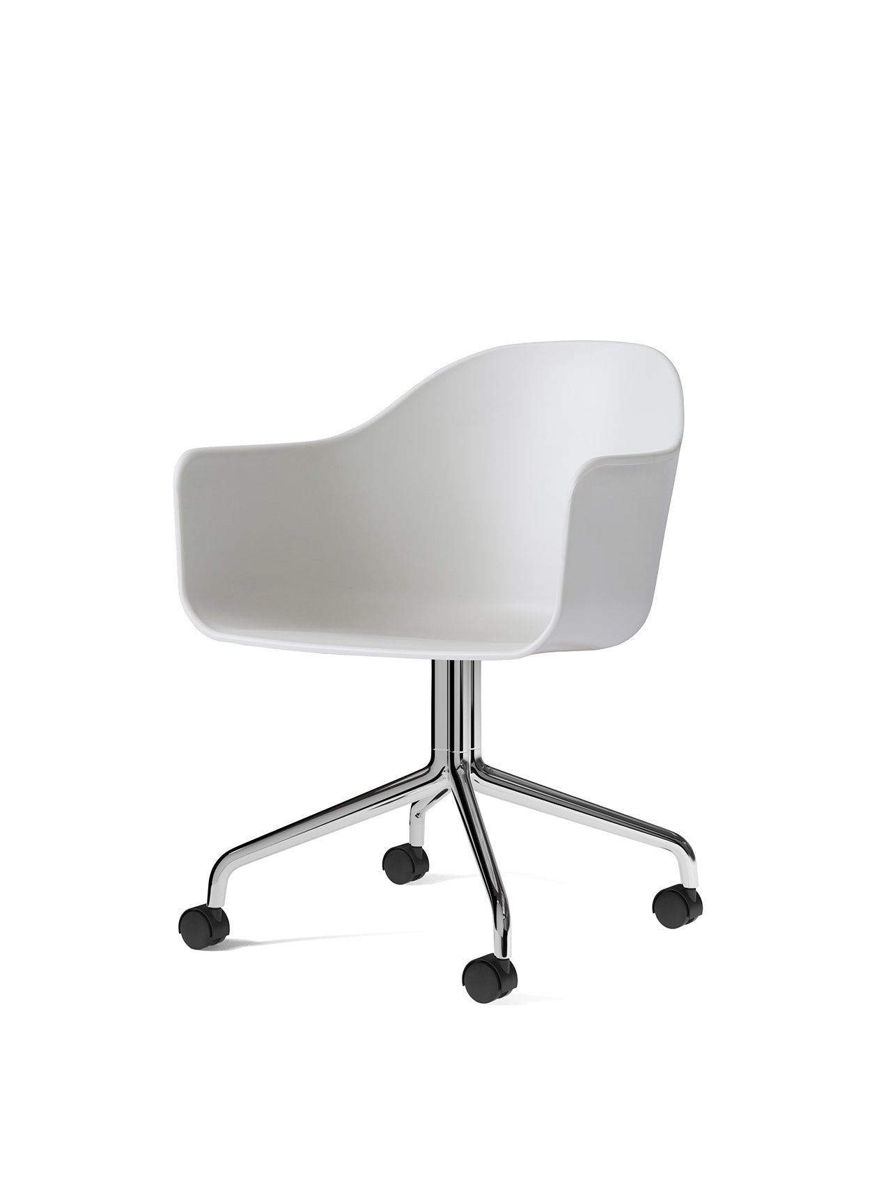 Harbour Dining Chair, Chrome Star Base, w/Casters, Plastic