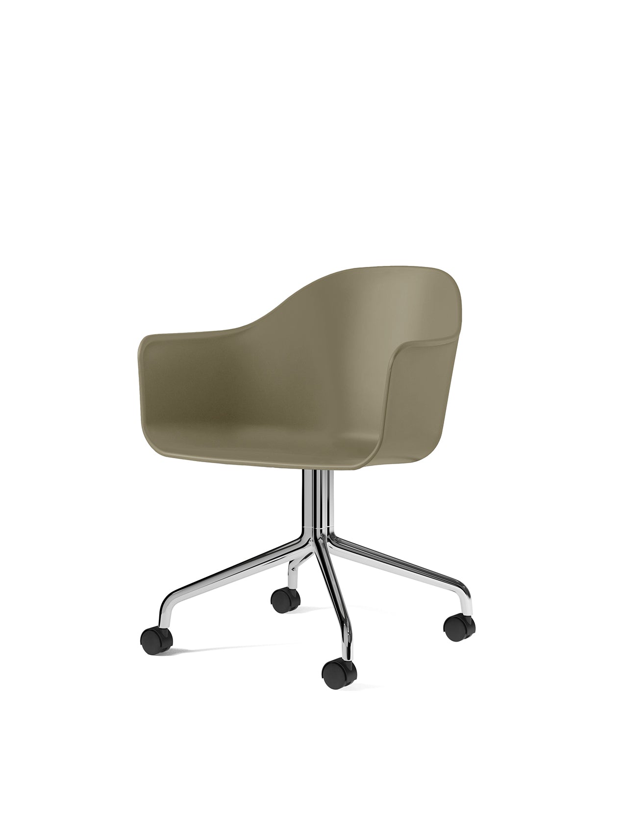 Harbour Dining Chair, Chrome Star Base, w/Casters, Plastic
