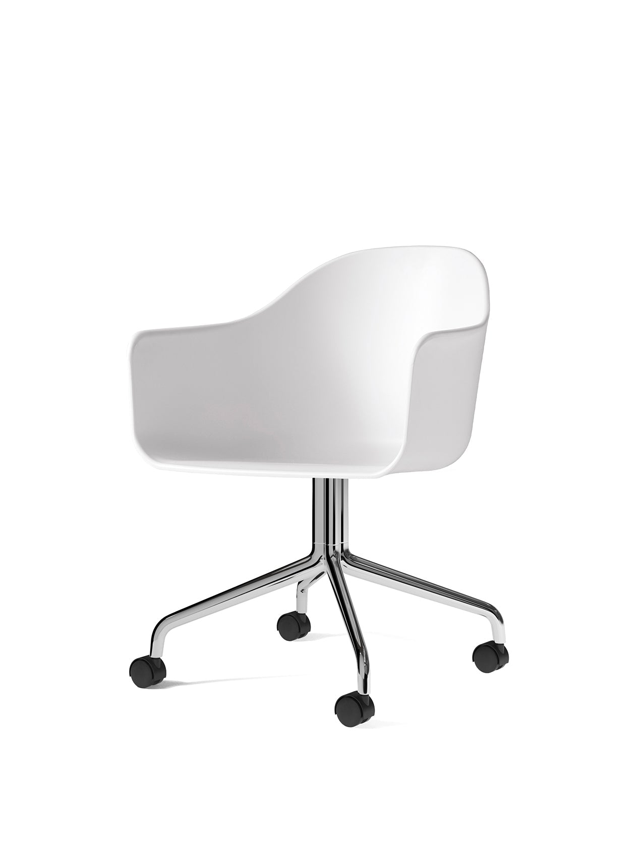 Harbour Dining Chair, Chrome Star Base, w/Casters, Plastic