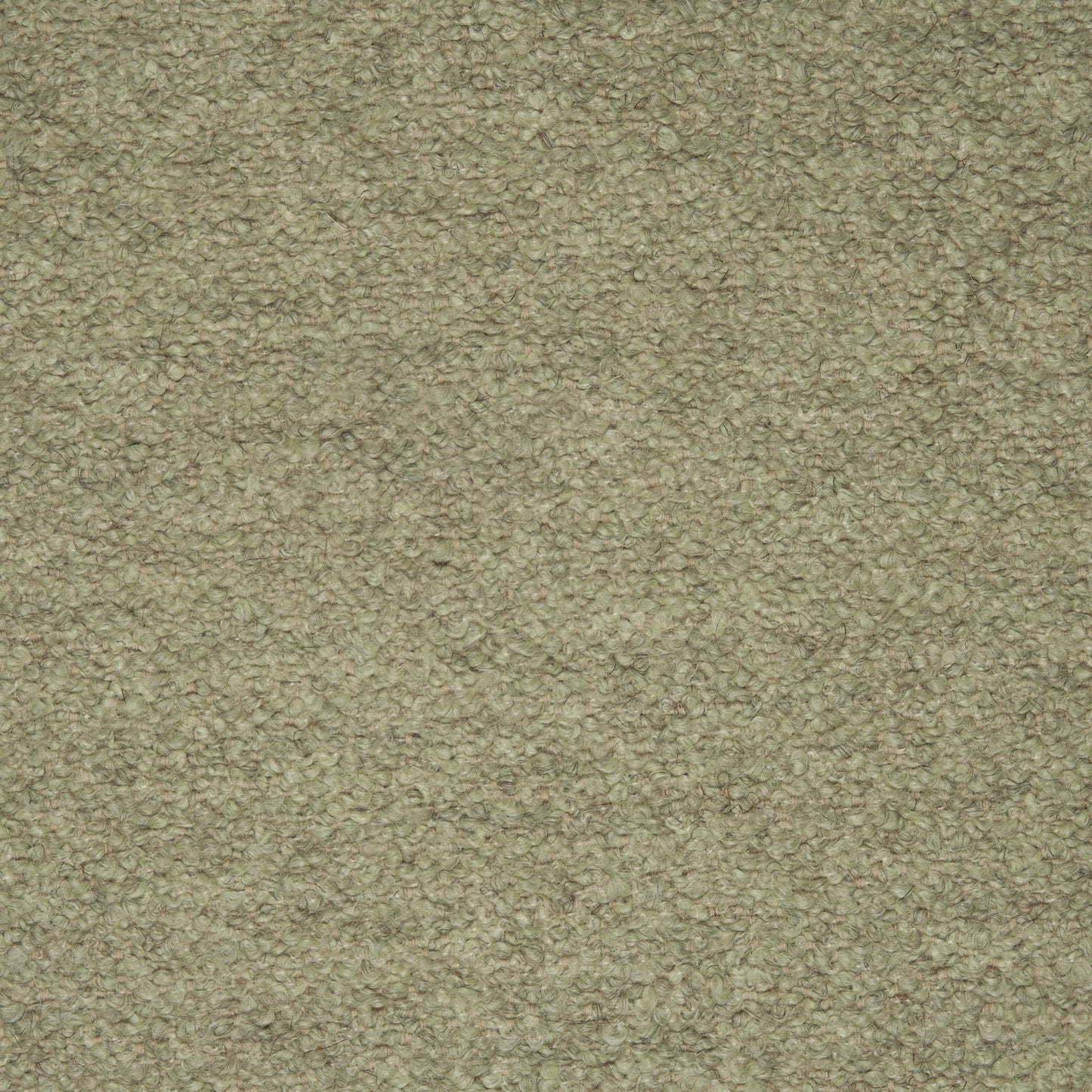 Close-up texture of Barnum C007 fabric, showing a nubby, looped bouclé weave in a muted, earthy green colour.
