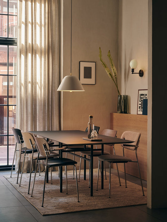 Co Dining Chair, upholstered seat, Chrome