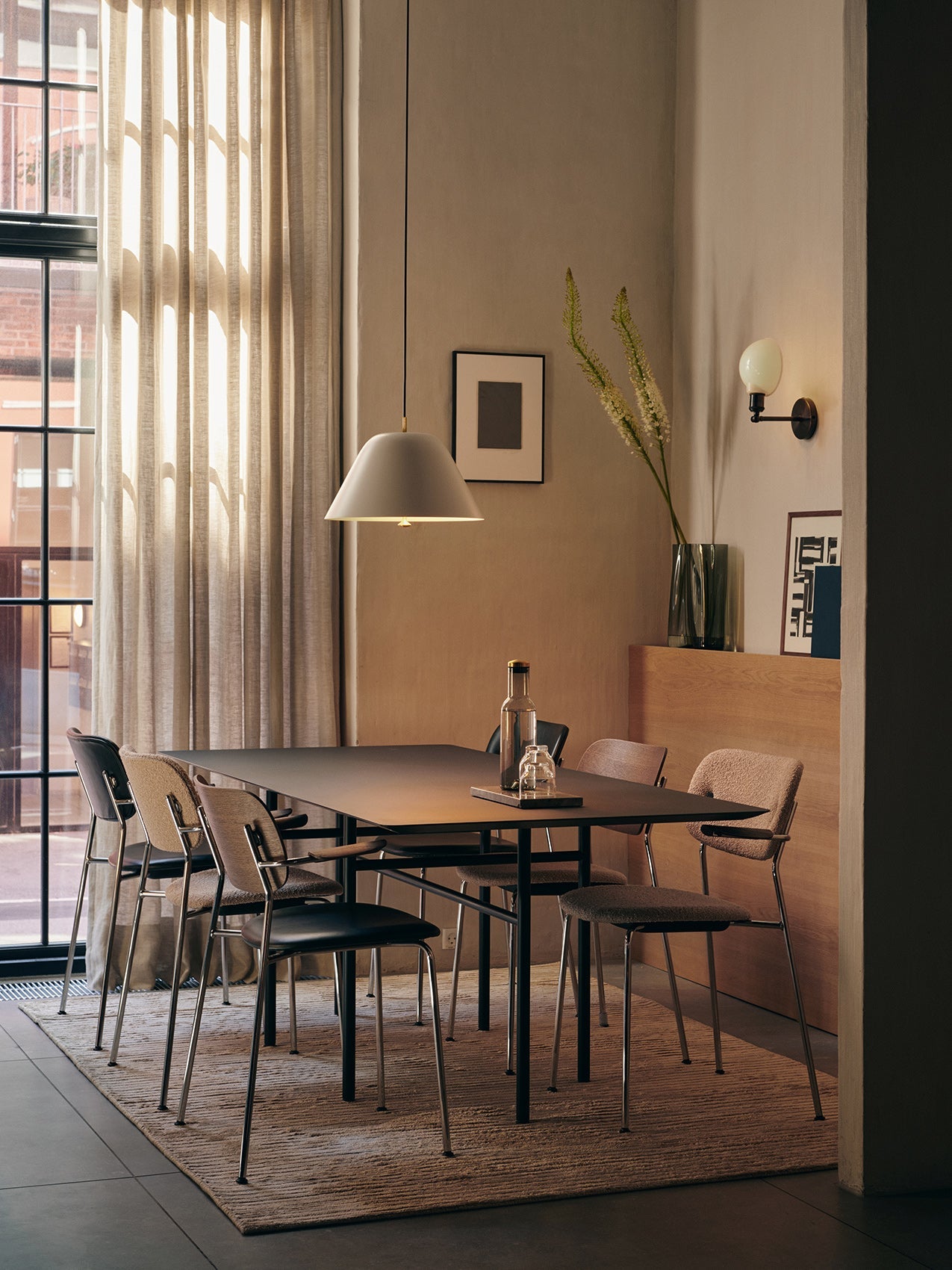 Co Dining Chair, with armrest, Chrome