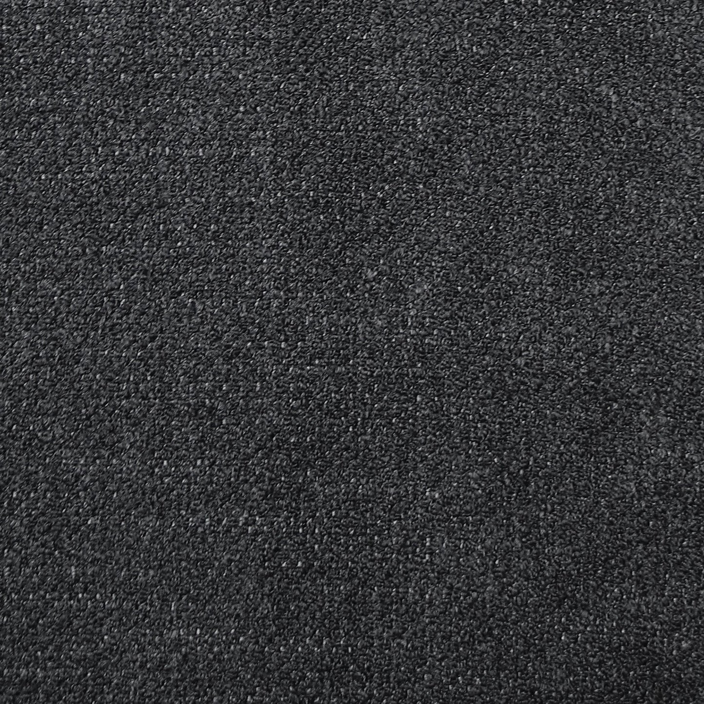A close-up swatch of Audo Boucle 21 fabric, showcasing the dense, nubby and textured weave in a dark charcoal grey colour.
