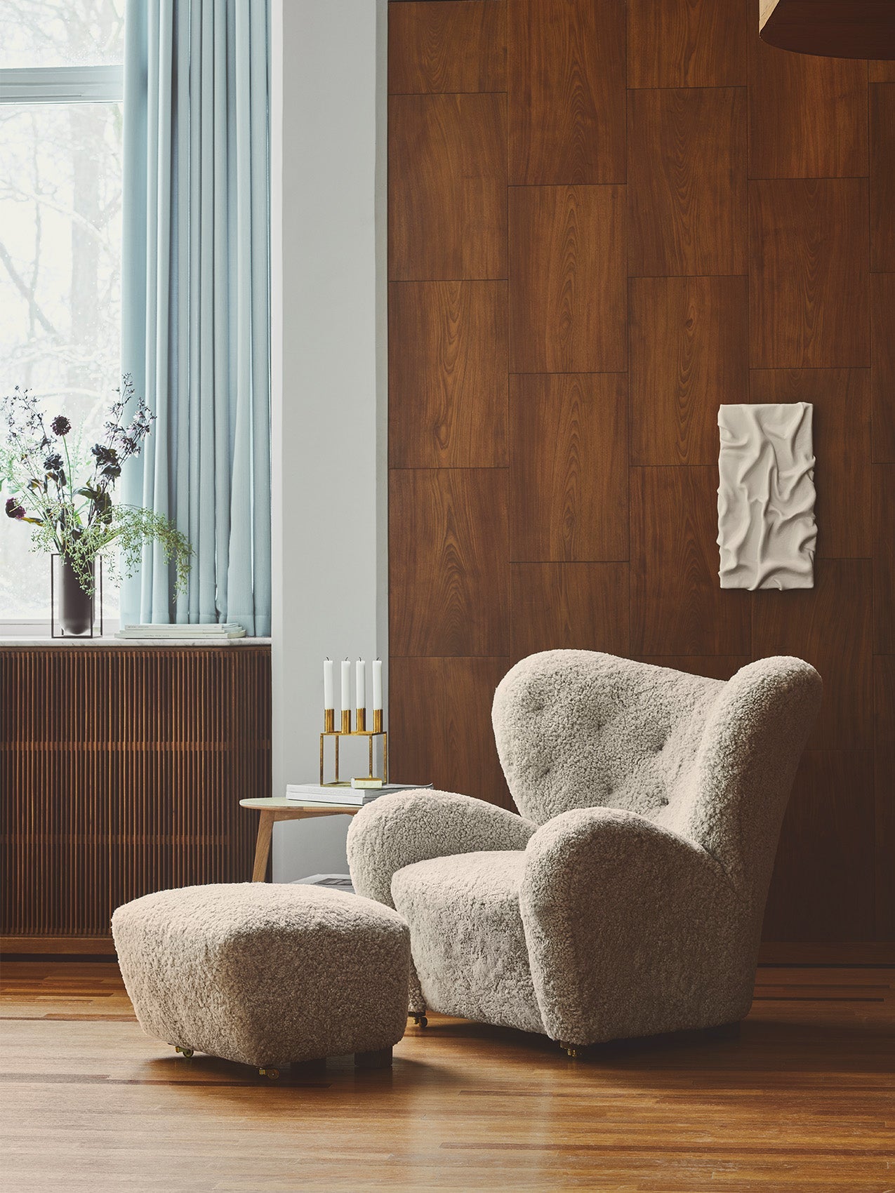 The Tired Man Ottoman, Sheepskin