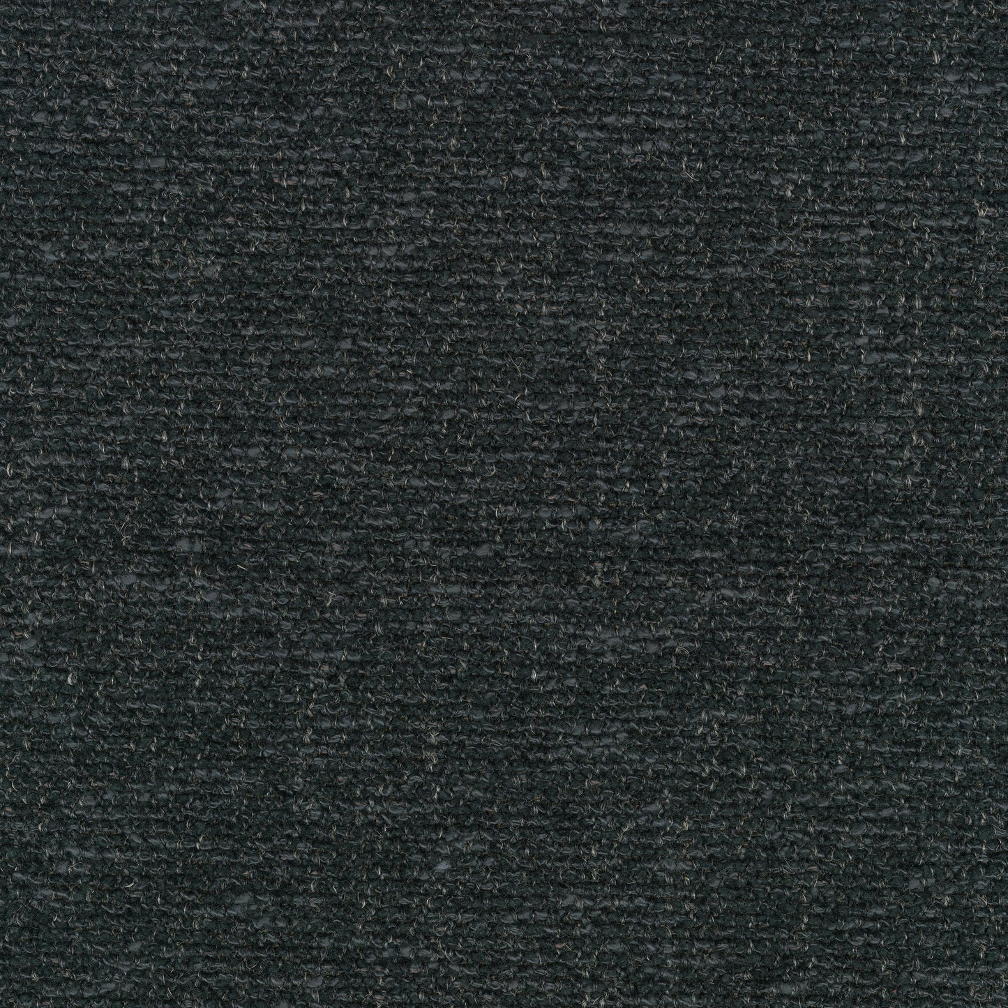 A close-up swatch of Moss 0008 fabric, a dark grey bouclé with a heavily textured, looped weave and flecks of lighter thread.