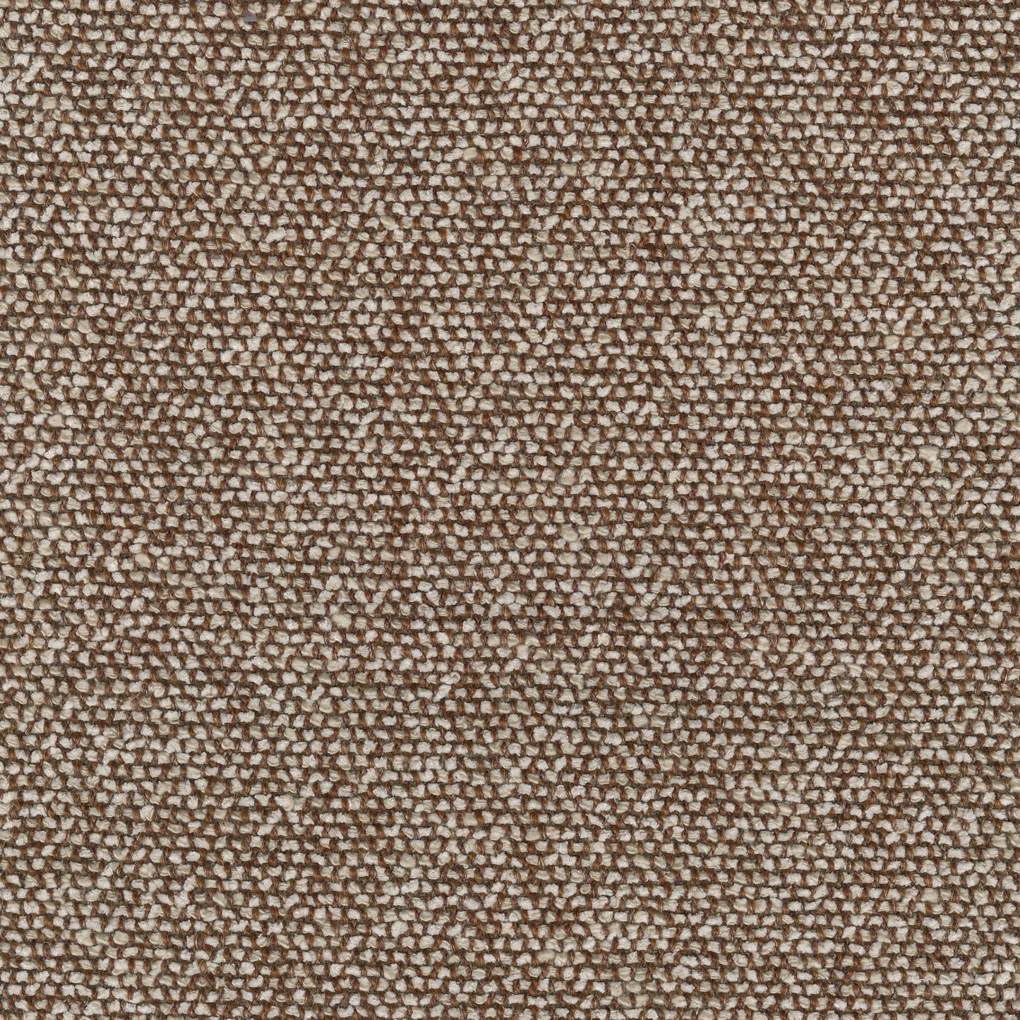 Close-up of Moss 0013 fabric, a tactile upholstery material with a chunky weave of brown and off-white threads.