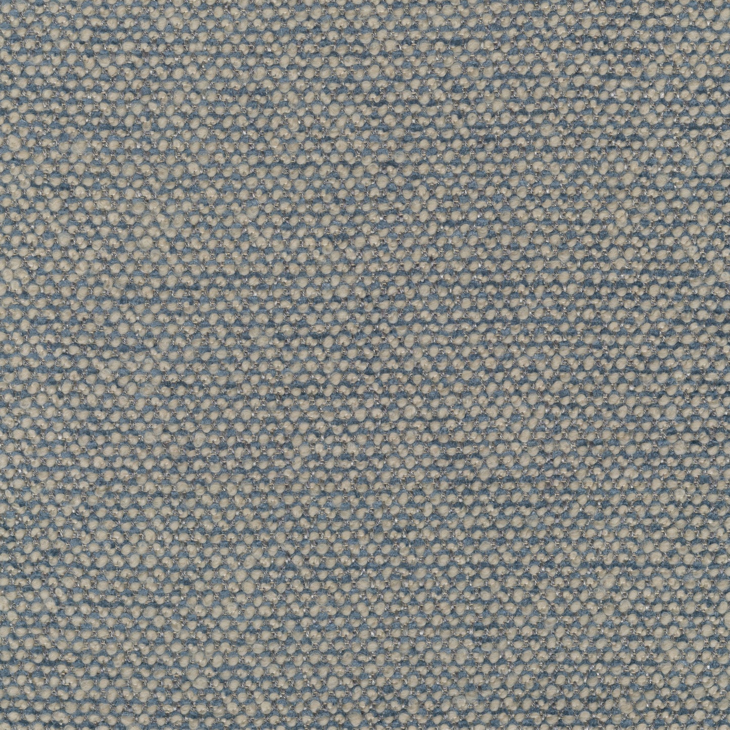 A close-up of the Safire 0012 fabric swatch, showing a textured, nubby weave of creamy-white tufts on a light blue base.