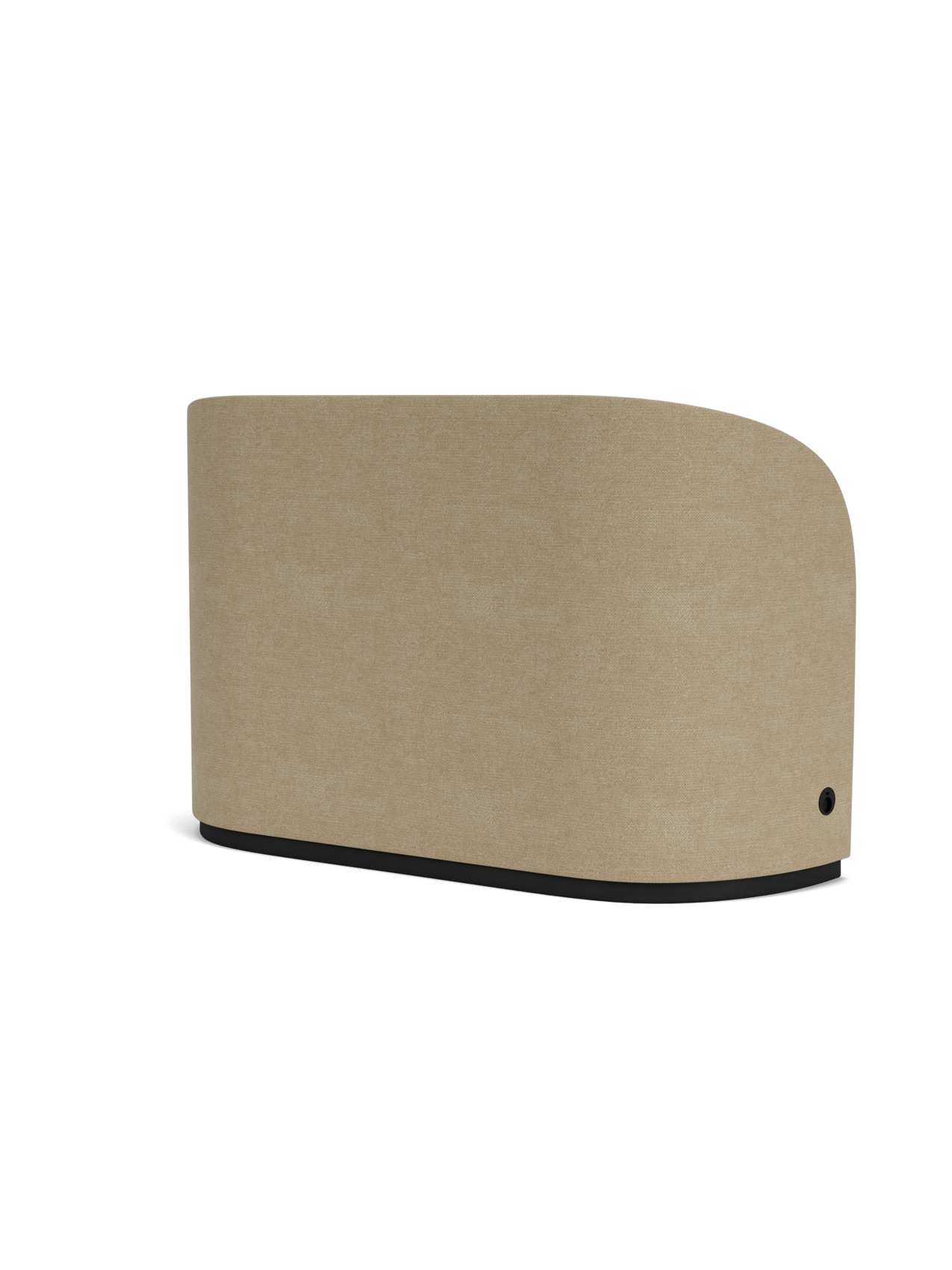 Rear view of the Tearoom Sofa, High Back in beige Bouclé 02 fabric, showing the integrated power outlet on the right side.