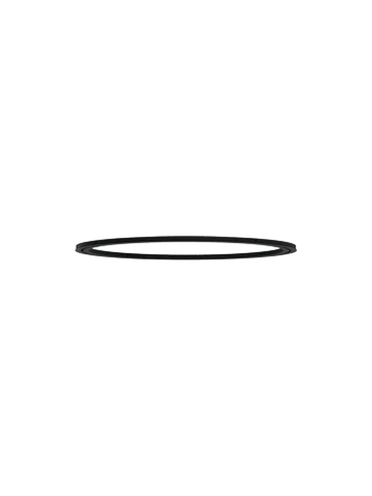 A side-on profile view of the black steel Tubulaire Circular Canopy, a large ring designed for mounting pendant lights.
