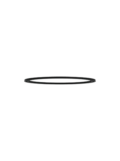 A side-on profile view of the black steel Tubulaire Circular Canopy, a large ring designed for mounting pendant lights.