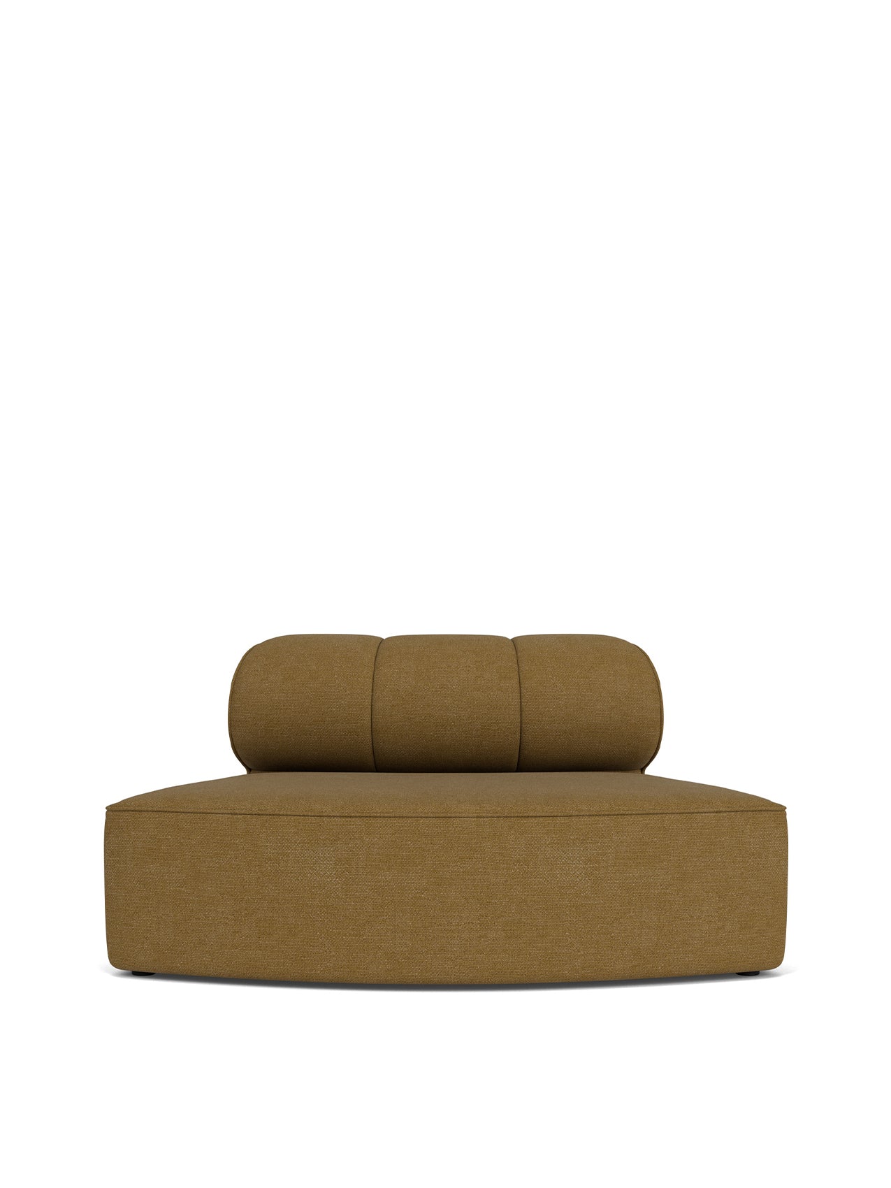 The Eave Seamline Modular Sofa, 86, Convex Open Section in Audo Bouclé 06 fabric, viewed from the front on a white background