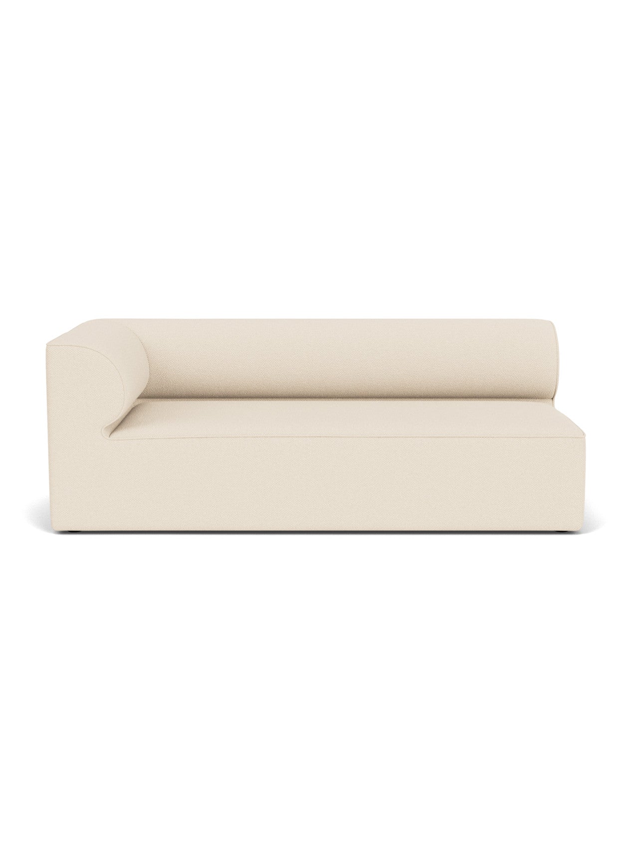 Front view of the Eave Modular Sofa, 96, Corner 192 in light beige Logan Jasmine fabric, shown against a white background.