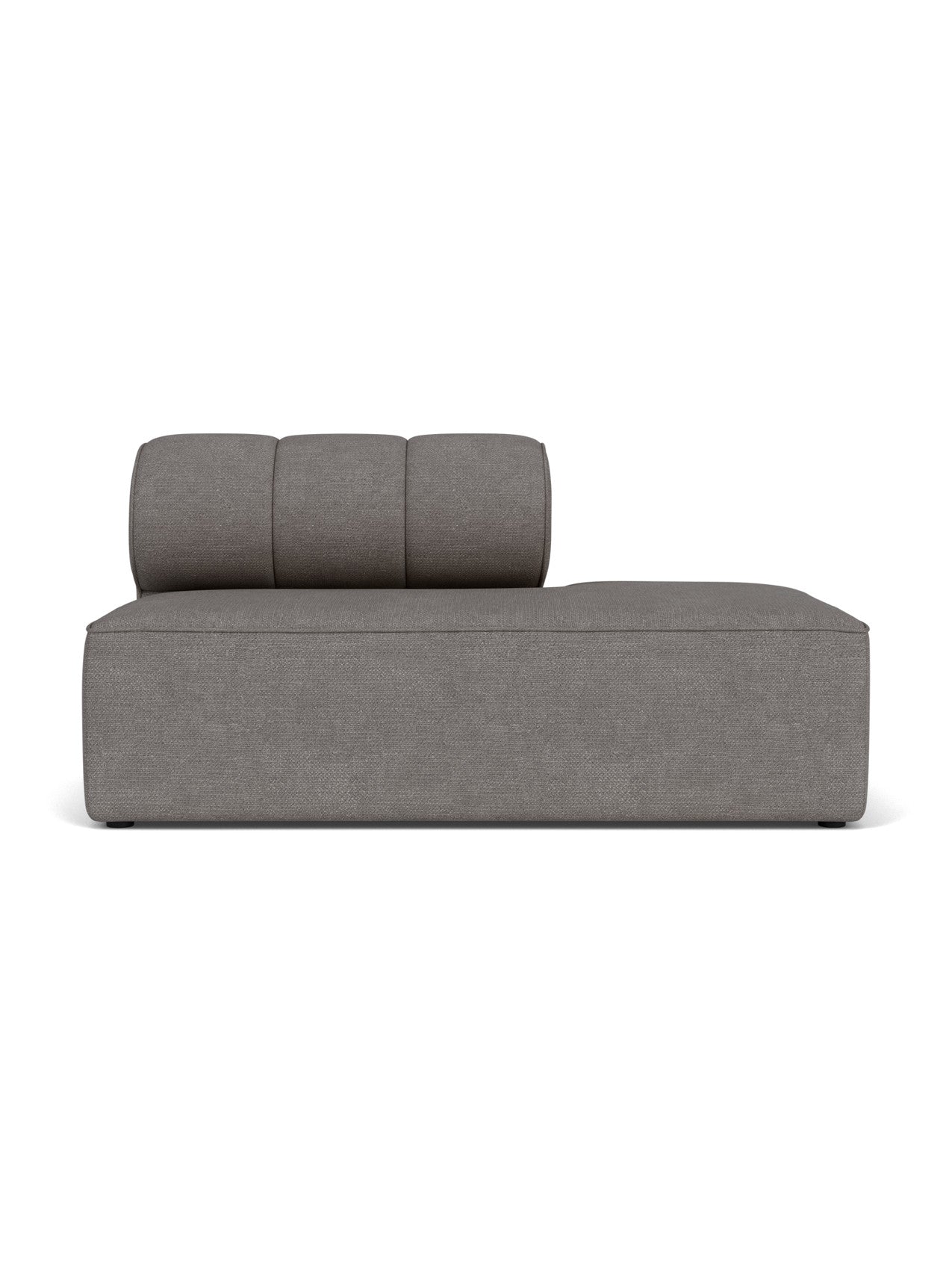 Front view of the Eave Seamline Modular Sofa, 86, Open End. The right-hand module is shown in a textured grey bouclé fabric.
