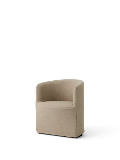 The Tearoom Club Chair, upholstered in textured Logan Sand fabric, shown at an angle against a white background.