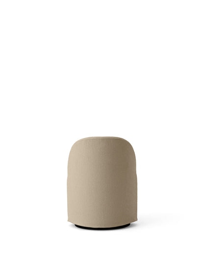 Back view of the Tearoom Club Chair with Swivel and Loose Cover, shown in sand-coloured Logan fabric.