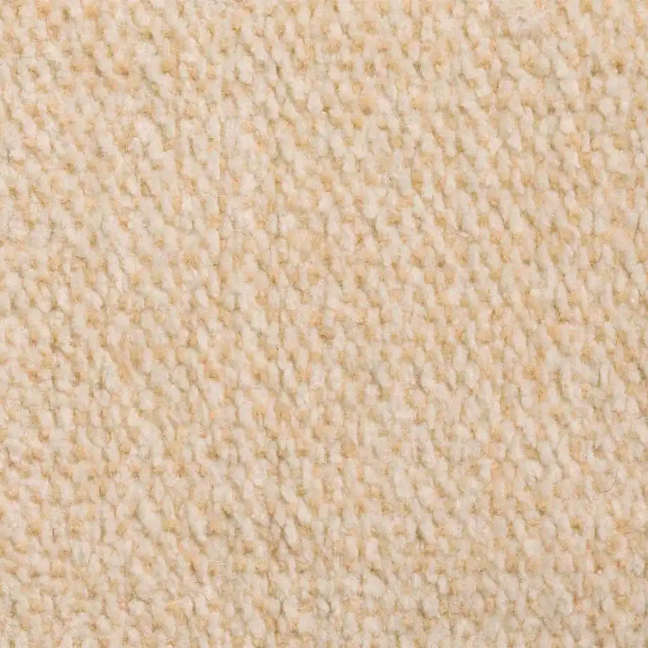 A close-up image showing the texture of a nubby, looped fabric swatch in a warm beige and cream colourway.