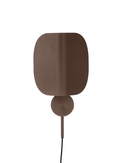 Front view of the Wing Wall Lamp in a bronzed aluminium finish. The lamp is shown switched off against a black background.