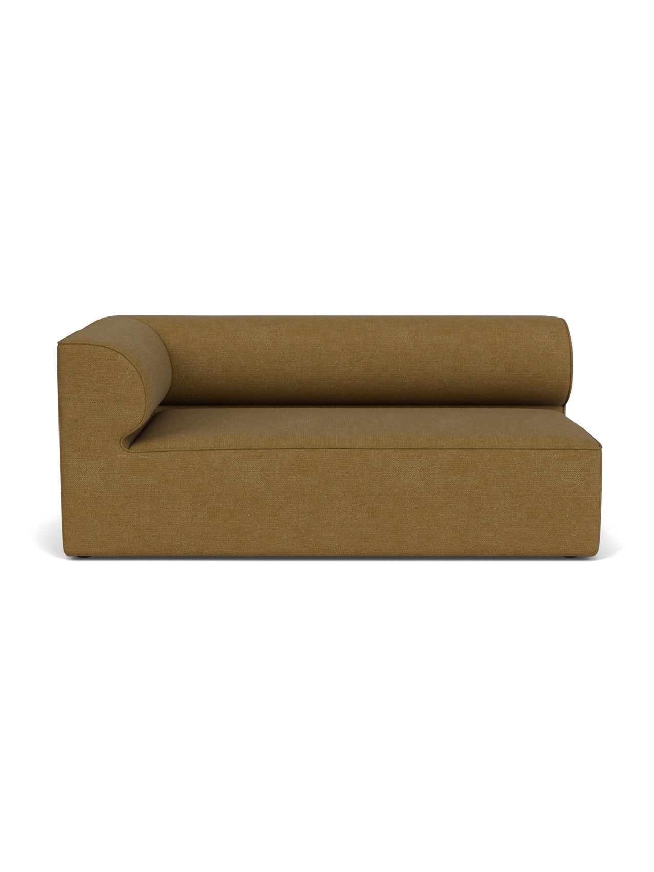 The Eave Modular Sofa, 96, Corner 192, presented as a left-hand corner module in a textured, mustard-yellow Bouclé fabric.
