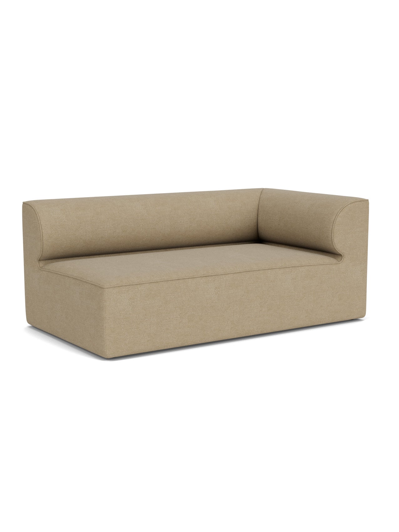 A light brown Eave Modular Sofa, 96, Corner 192 with a right-hand corner, upholstered in textured bouclé fabric.