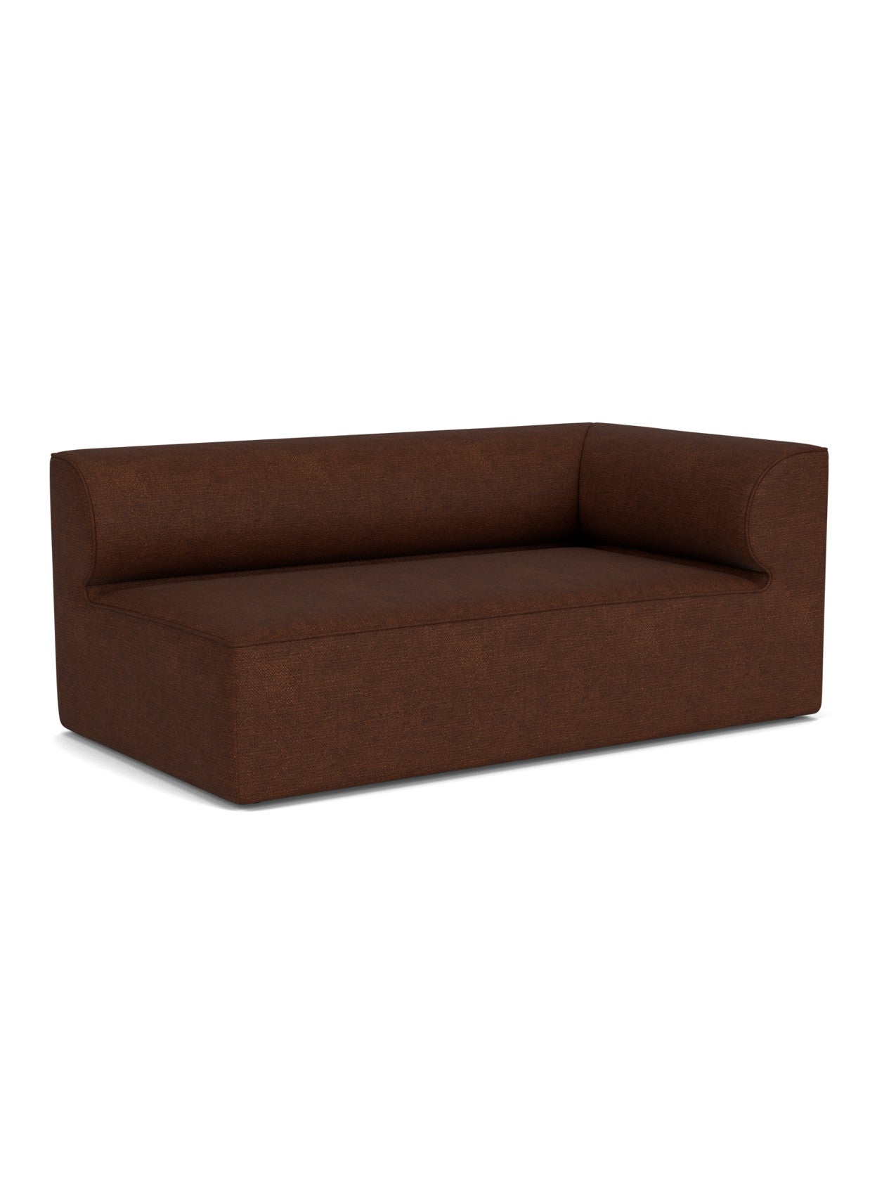 The Eave Modular Sofa, 96, Corner 192, shown as a right-hand corner piece in a rich brown textured bouclé fabric.