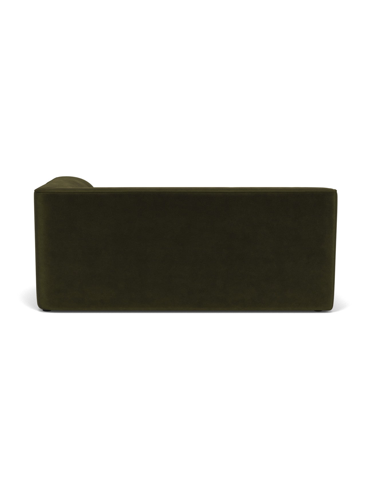 Back view of the Eave Modular Sofa, 96, Corner 192 in a dark green Champion 035 fabric against a white background.