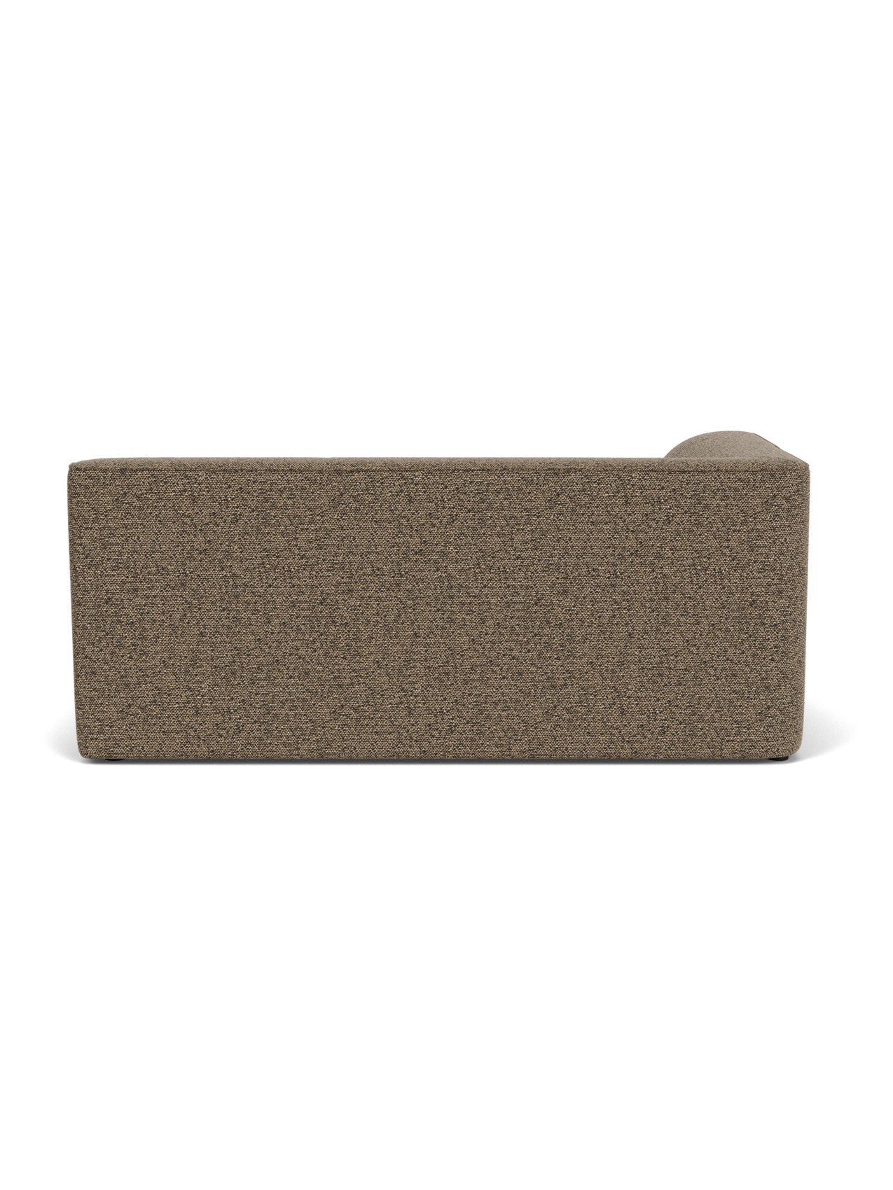 Back view of the Eave Modular Sofa, 96, Corner 192 in textured brown Safire fabric against a white background.