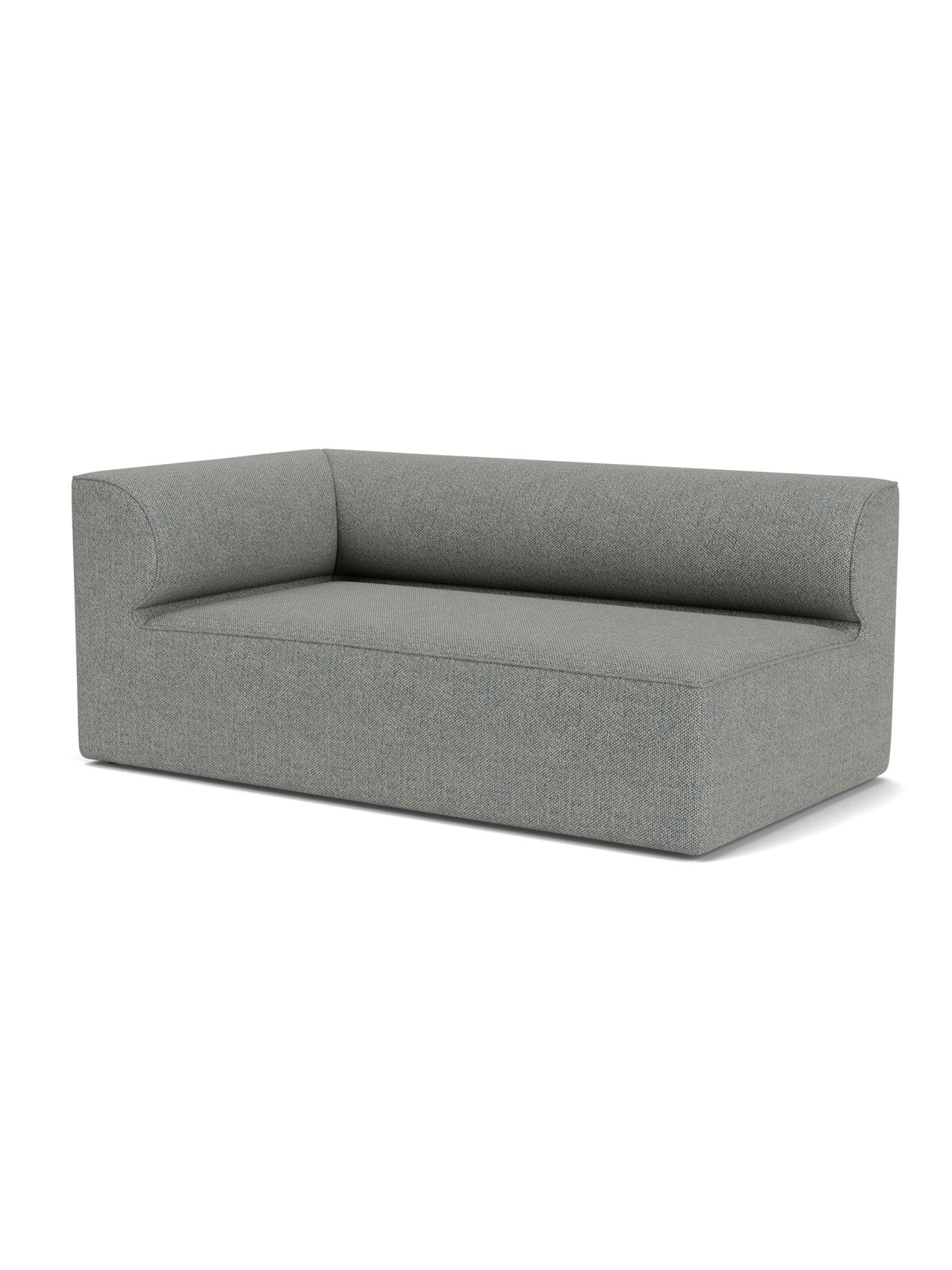 Eave Modular Sofa, 96, Corner 192, a left-hand corner module upholstered in light grey Safire 12, viewed from an angle.