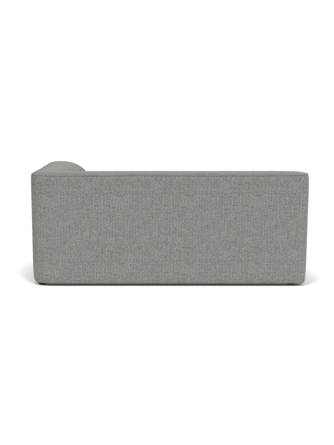 Back view of the Eave Modular Sofa, 96, Corner 192 in light grey Safire 12 upholstery against a white background.