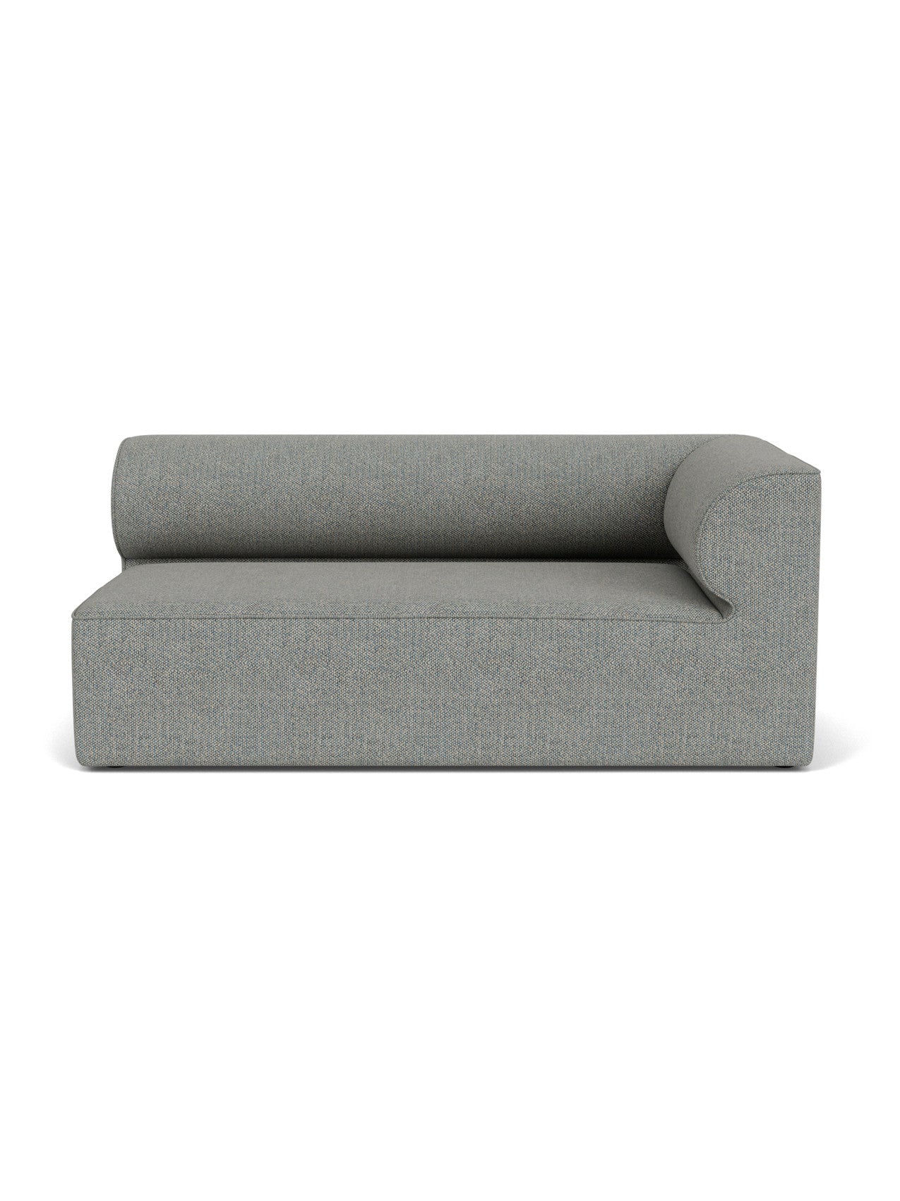 The Eave Modular Sofa, 96, Corner 192, shown as a right corner module in light grey Safire 12 fabric, viewed from the front.