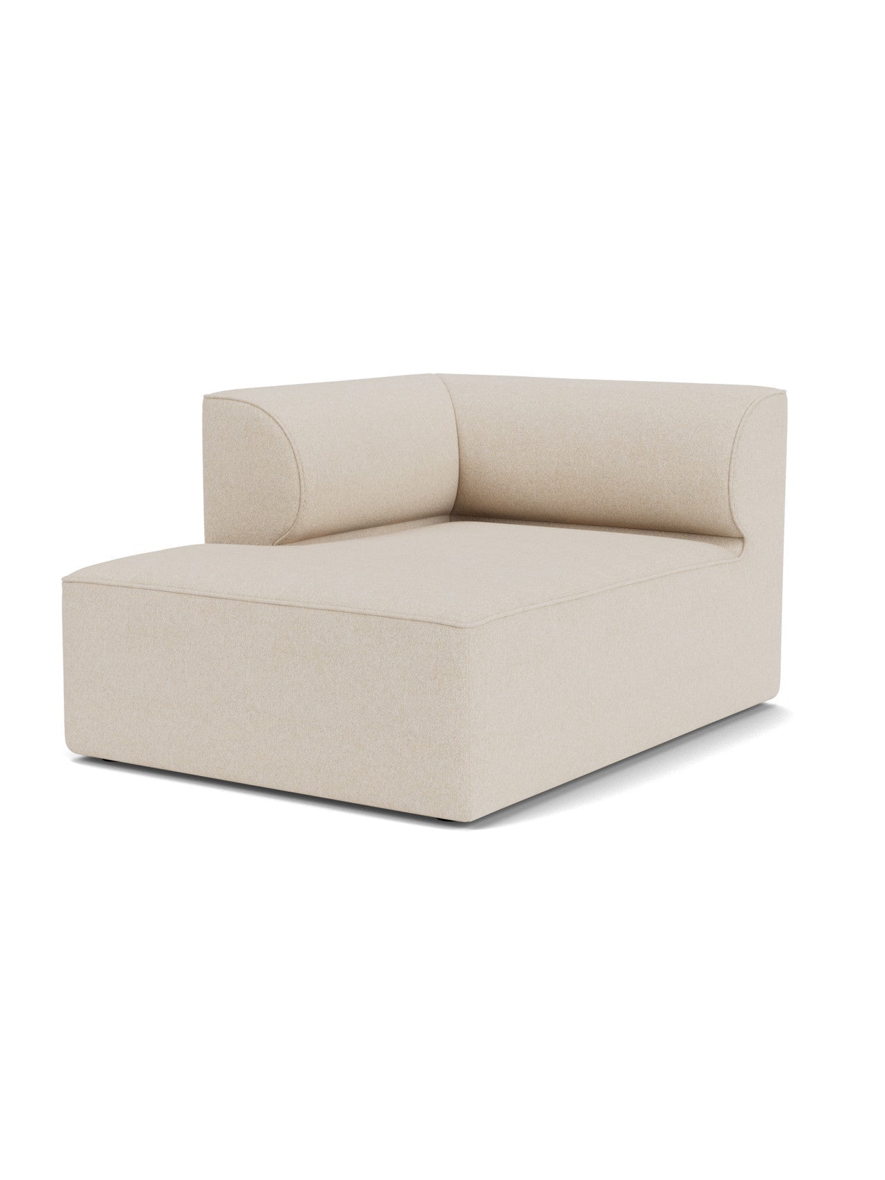 The Eave Modular Sofa, 96, Chaise Longue in a light-coloured fabric, viewed from an angle against a plain white background.