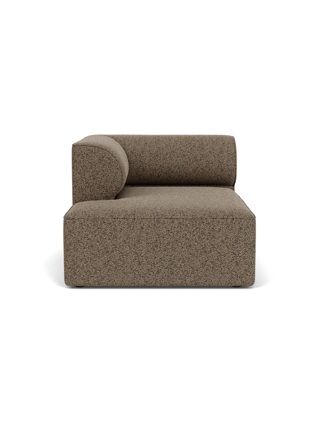 The Eave Modular Sofa, 96, Chaise Longue, a left-corner module upholstered in textured brown Safire fabric.