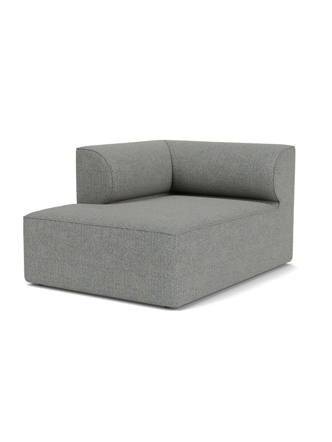 Eave Modular Sofa, 96, Chaise Longue in light grey Safire 12 fabric, viewed from an angle against a plain white background.