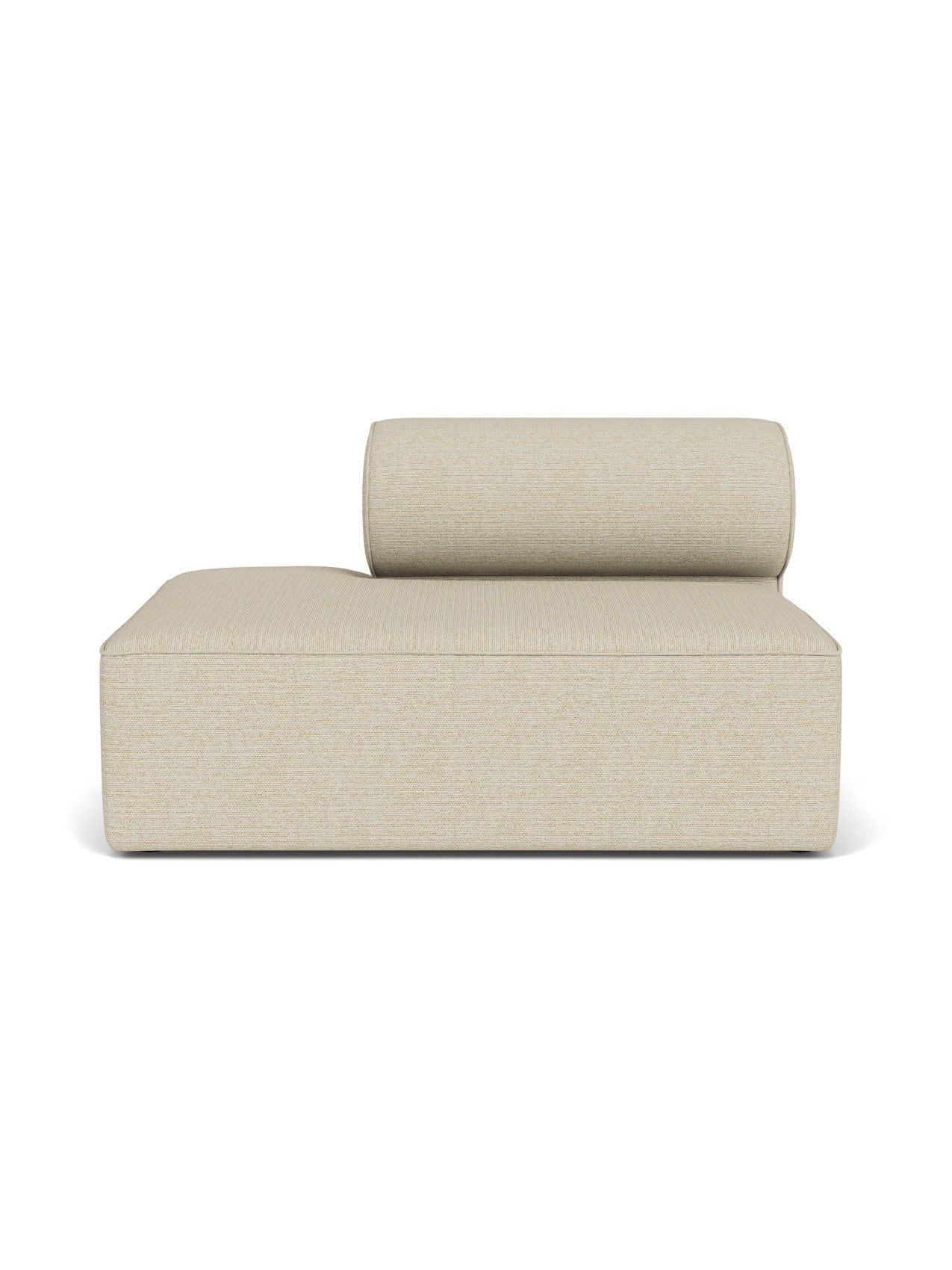 Front view of the Eave Modular Sofa, 96, Open End 144 in a light beige textured fabric, isolated on a white background.